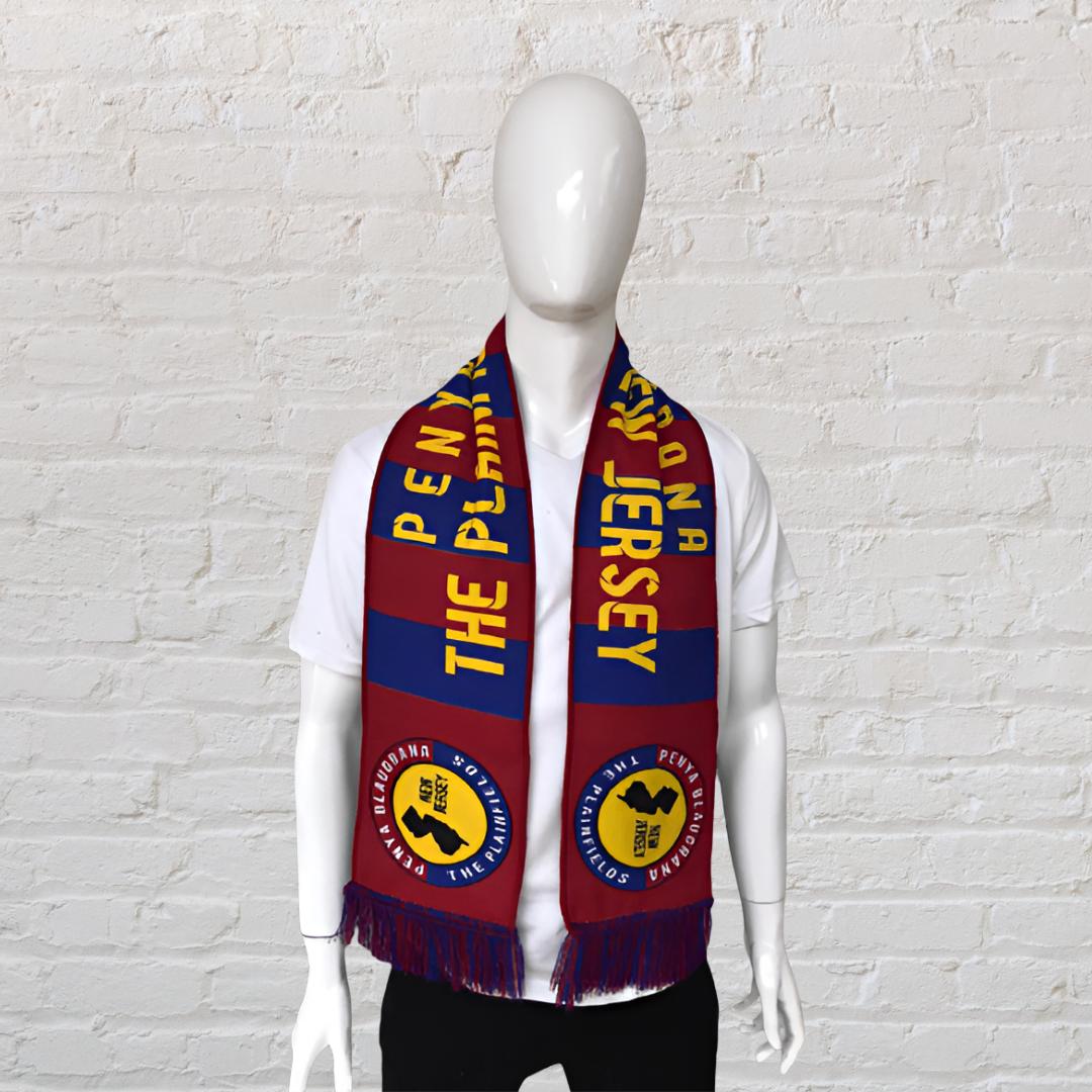 Bufanda personalizada tejido 100% acrílico con flecos